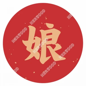 CRL27W0121 新年貼紙-娘 Φ27mm 70片/張