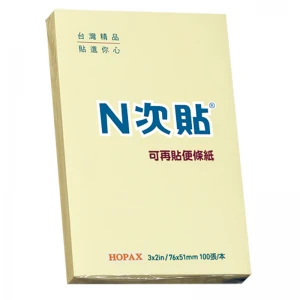 N次貼 標準型便條紙 76*51mm 100張/本 黃(12入)