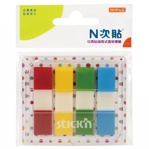 N次貼 抽取式Pop-up LITE可再貼標籤 45x12mm,色塊4色 80張/4條/卡